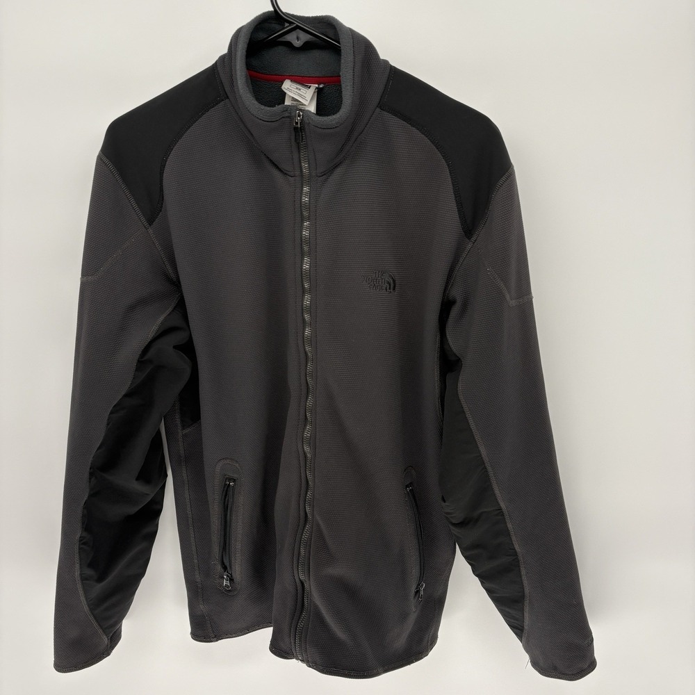 The North Face TKA Stealth Grey Black Full Zip Jacket Textured Active Men Medium